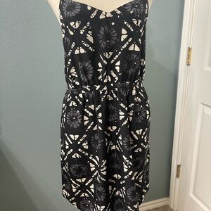 Madewell Black and Cream Patterned Mini Dress